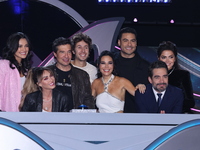 (L-R) Kiara Liz, Anahi Puente, Miguel Angel Fox, Juanpa Zurita, Martha Higareda, Carlos Rivera, Omar Chaparro, and Marisol Gonzalez pose for...