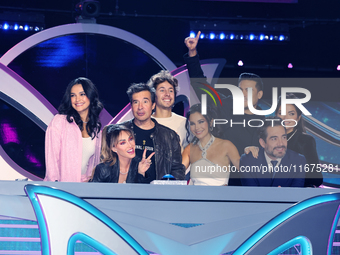 (L-R) Kiara Liz, Anahi Puente, Miguel Angel Fox, Juanpa Zurita, Martha Higareda, Carlos Rivera, Omar Chaparro, and Marisol Gonzalez pose for...