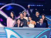 (L-R) Kiara Liz, Anahi Puente, Miguel Angel Fox, Juanpa Zurita, Martha Higareda, Carlos Rivera, Omar Chaparro, and Marisol Gonzalez pose for...