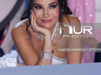 Martha Higareda poses during a press conference to promote the launch of ?Quien es La Mascara? season 6 at Televisa San Angel in Mexico City...