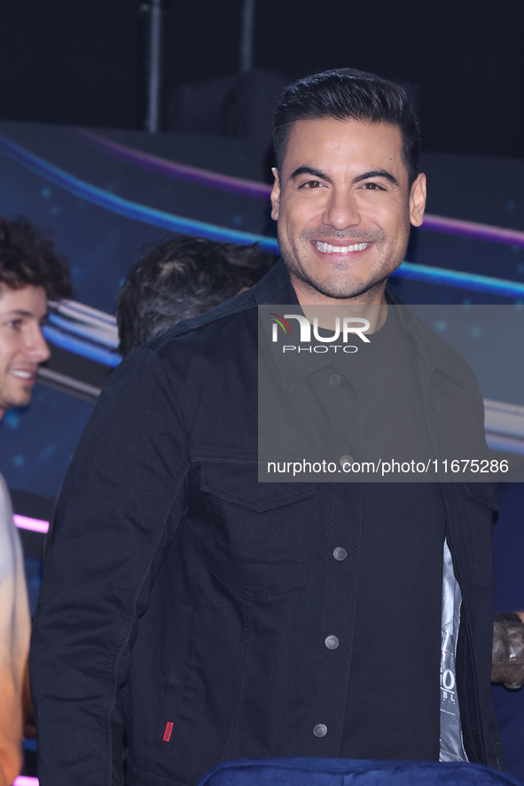 Carlos Rivera speaks during a press conference to promote the launch of ?Quien es La Mascara? season 6 at Televisa San Angel in Mexico City,...