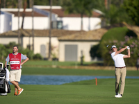 Alfredo Garcia-Heredia of Spain plays his second shot on the 14th hole on day one of the Estrella Damm N.A. Andalucia Masters 2024 at Real C...