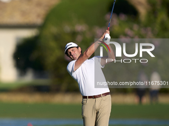 Alfredo Garcia-Heredia of Spain plays his second shot on the 14th hole on day one of the Estrella Damm N.A. Andalucia Masters 2024 at Real C...