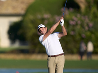 Alfredo Garcia-Heredia of Spain plays his second shot on the 14th hole on day one of the Estrella Damm N.A. Andalucia Masters 2024 at Real C...