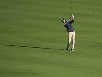 Jeff Winther of Denmark plays his second shot on the 14th hole on day one of the Estrella Damm N.A. Andalucia Masters 2024 at Real Club de G...