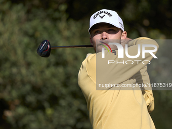 Nicolai Hojgaard of Denmark tees off on the 15th hole on day one of the Estrella Damm N.A. Andalucia Masters 2024 at Real Club de Golf Sotog...