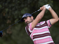 Antoine Rozner of France tees off on the 15th hole on day one of the Estrella Damm N.A. Andalucia Masters 2024 at Real Club de Golf Sotogran...