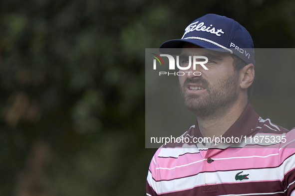 Antoine Rozner of France looks on the 15th hole on day one of the Estrella Damm N.A. Andalucia Masters 2024 at Real Club de Golf Sotogrande...