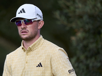 Connor Syme of Scotland looks at the 15th hole on day one of the Estrella Damm N.A. Andalucia Masters 2024 at Real Club de Golf Sotogrande i...