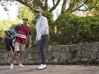 Thriston Lawrence of South Africa studies his third shot on the 14th hole on day one of the Estrella Damm N.A. Andalucia Masters 2024 at Rea...