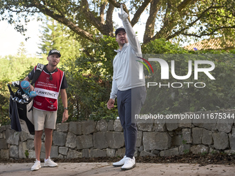 Thriston Lawrence of South Africa studies his third shot on the 14th hole on day one of the Estrella Damm N.A. Andalucia Masters 2024 at Rea...