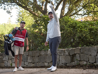 Thriston Lawrence of South Africa studies his third shot on the 14th hole on day one of the Estrella Damm N.A. Andalucia Masters 2024 at Rea...