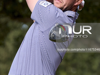 Sam Bairstow of England tees off on the 15th hole on day one of the Estrella Damm N.A. Andalucia Masters 2024 at Real Club de Golf Sotogrand...