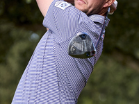 Sam Bairstow of England tees off on the 15th hole on day one of the Estrella Damm N.A. Andalucia Masters 2024 at Real Club de Golf Sotogrand...