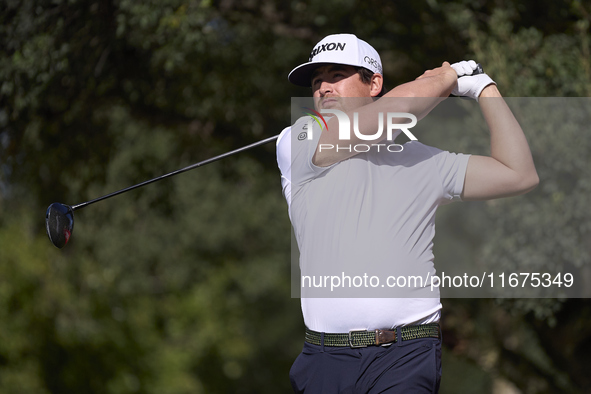 Darius Van Driel of the Netherlands tees off on the 15th hole on day one of the Estrella Damm N.A. Andalucia Masters 2024 at Real Club de Go...