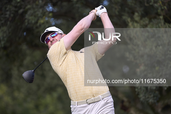 Connor Syme of Scotland tees off on the 15th hole on day one of the Estrella Damm N.A. Andalucia Masters 2024 at Real Club de Golf Sotogrand...