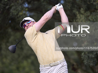 Connor Syme of Scotland tees off on the 15th hole on day one of the Estrella Damm N.A. Andalucia Masters 2024 at Real Club de Golf Sotogrand...