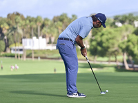 Pablo Larrazabal of Spain plays a shot on the 14th green on day one of the Estrella Damm N.A. Andalucia Masters 2024 at Real Club de Golf So...