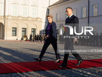 Viola Amherd president of the Swiss Confederation, Andrzej Duda president of Poland during official welcome ceremony of the President of the...