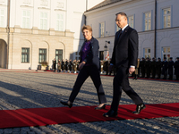 Viola Amherd president of the Swiss Confederation, Andrzej Duda president of Poland during official welcome ceremony of the President of the...