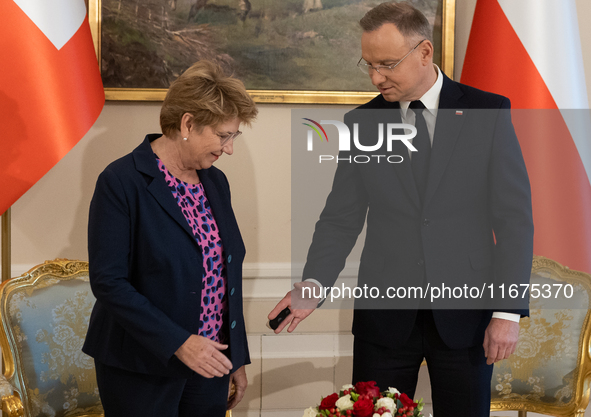 Viola Amherd president of the Swiss Confederation, Andrzej Duda president of Poland during official welcome ceremony of the President of the...