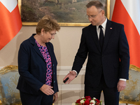 Viola Amherd president of the Swiss Confederation, Andrzej Duda president of Poland during official welcome ceremony of the President of the...