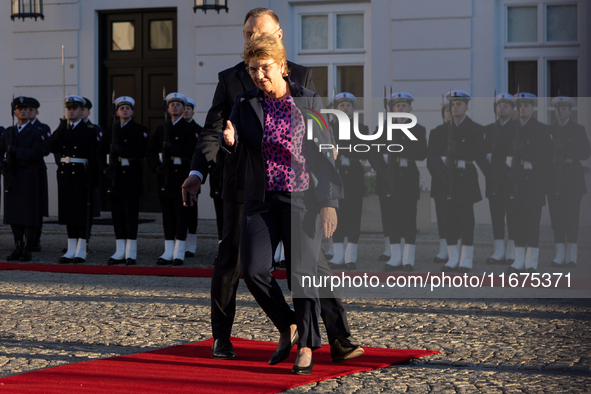 Viola Amherd president of the Swiss Confederation, Andrzej Duda president of Poland during official welcome ceremony of the President of the...