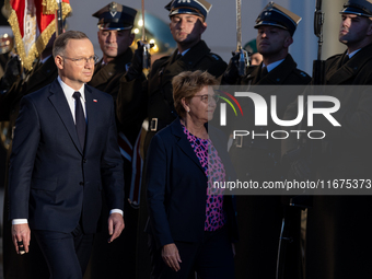 Viola Amherd president of the Swiss Confederation, Andrzej Duda president of Poland during official welcome ceremony of the President of the...