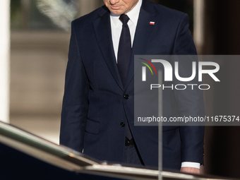 Andrzej Duda president of Poland during official welcome ceremony of the President of the Swiss Confederation in Warsaw, Poland on October 1...