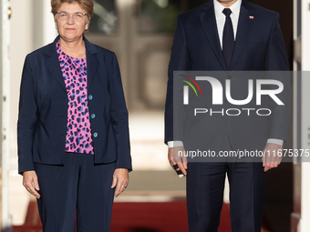 Viola Amherd president of the Swiss Confederation, Andrzej Duda president of Poland during official welcome ceremony of the President of the...