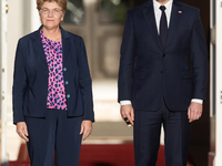 Viola Amherd president of the Swiss Confederation, Andrzej Duda president of Poland during official welcome ceremony of the President of the...