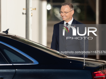 Andrzej Duda president of Poland during official welcome ceremony of the President of the Swiss Confederation in Warsaw, Poland on October 1...