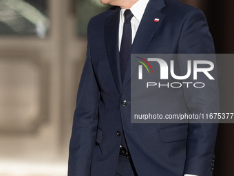 Andrzej Duda president of Poland during official welcome ceremony of the President of the Swiss Confederation in Warsaw, Poland on October 1...