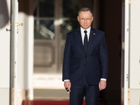 Andrzej Duda president of Poland during official welcome ceremony of the President of the Swiss Confederation in Warsaw, Poland on October 1...