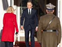 Andrzej Duda president of Poland during official welcome ceremony of the President of the Swiss Confederation in Warsaw, Poland on October 1...