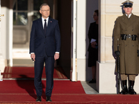 Andrzej Duda president of Poland during official welcome ceremony of the President of the Swiss Confederation in Warsaw, Poland on October 1...