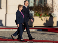 Viola Amherd president of the Swiss Confederation, Andrzej Duda president of Poland during official welcome ceremony of the President of the...