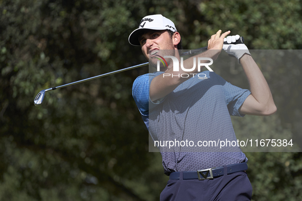 Renato Paratore of Italy tees off on the 15th hole on day one of the Estrella Damm N.A. Andalucia Masters 2024 at Real Club de Golf Sotogran...