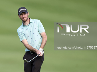 Andrew Wilson of England approaches his ball on the 14th green on day one of the Estrella Damm N.A. Andalucia Masters 2024 at Real Club de G...