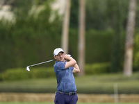 Lukas Nemecz of Austria plays his second shot on the 14th hole on day one of the Estrella Damm N.A. Andalucia Masters 2024 at Real Club de G...