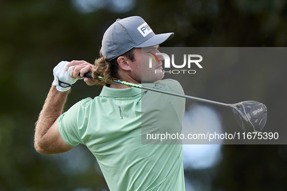 Freddy Schott of Germany tees off on the 12th hole on day one of the Estrella Damm N.A. Andalucia Masters 2024 at Real Club de Golf Sotogran...