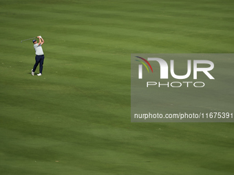 Marcus Armitage of England plays his second shot on the 14th hole on day one of the Estrella Damm N.A. Andalucia Masters 2024 at Real Club d...