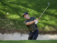 Todd Clements of England plays his shot out of a bunker on the 14th hole on day one of the Estrella Damm N.A. Andalucia Masters 2024 at Real...