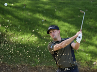 Todd Clements of England plays his shot out of a bunker on the 14th hole on day one of the Estrella Damm N.A. Andalucia Masters 2024 at Real...