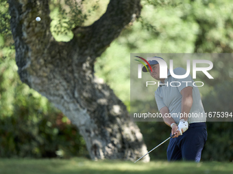 Marcus Armitage of England approaches his ball on the 14th green on day one of the Estrella Damm N.A. Andalucia Masters 2024 at Real Club de...