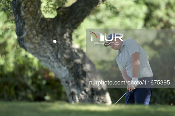 Marcus Armitage of England approaches his ball on the 14th green on day one of the Estrella Damm N.A. Andalucia Masters 2024 at Real Club de...