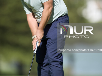 Marcus Armitage of England plays a shot on the 14th green on day one of the Estrella Damm N.A. Andalucia Masters 2024 at Real Club de Golf S...