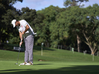 Eugenio Chacarra of Spain plays a shot on the 14th green on day one of the Estrella Damm N.A. Andalucia Masters 2024 at Real Club de Golf So...