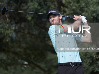 Andrew Wilson of England tees off on the 15th hole on day one of the Estrella Damm N.A. Andalucia Masters 2024 at Real Club de Golf Sotogran...