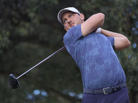 Lukas Nemecz of Austria tees off on the 15th hole on day one of the Estrella Damm N.A. Andalucia Masters 2024 at Real Club de Golf Sotogrand...